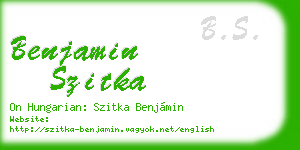 benjamin szitka business card
